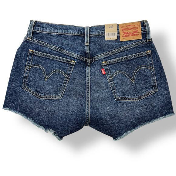 NWT Levi's 501 Button Fly Cut Off Women's Sz. 31 Denim Shorts Blue Medium Wash - Picture 2 of 9